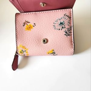 Small Floral Pink Trifold Wallet. Brand New Never Used